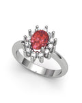 ANILLO DIANA DE ORO Y DIAMANTE 0,30CT RUBI OVAL 7X5 - CRESBER