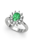 ANILLO DIANA DE ORO Y DIAMANTE 0,30CT ESMERALDA OVAL 7X5 - CRESBER