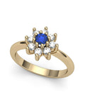 ANILLO ORO DIAMANTE 0,38 CT Y ZAFIRO - CRESBER