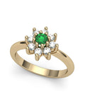 ANILLO ORO DIAMANTE 0,38 CT Y ESMERALDA - CRESBER