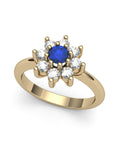 ANILLO ORO DIAMANTE 0,40 CT Y ZAFIRO - CRESBER