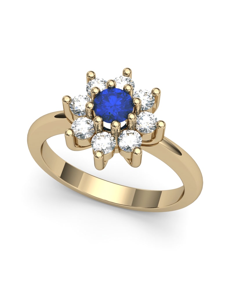 ANILLO ORO DIAMANTE 0,40 CT Y ZAFIRO - CRESBER