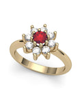 ANILLO ORO DIAMANTE 0,40 CT Y RUBI - CRESBER