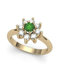 ANILLO ORO DIAMANTE 0,40 CT Y ESMERALDA - CRESBER