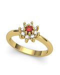 ANILLO ORO BTES 0,20 CT Y RUBI - CRESBER