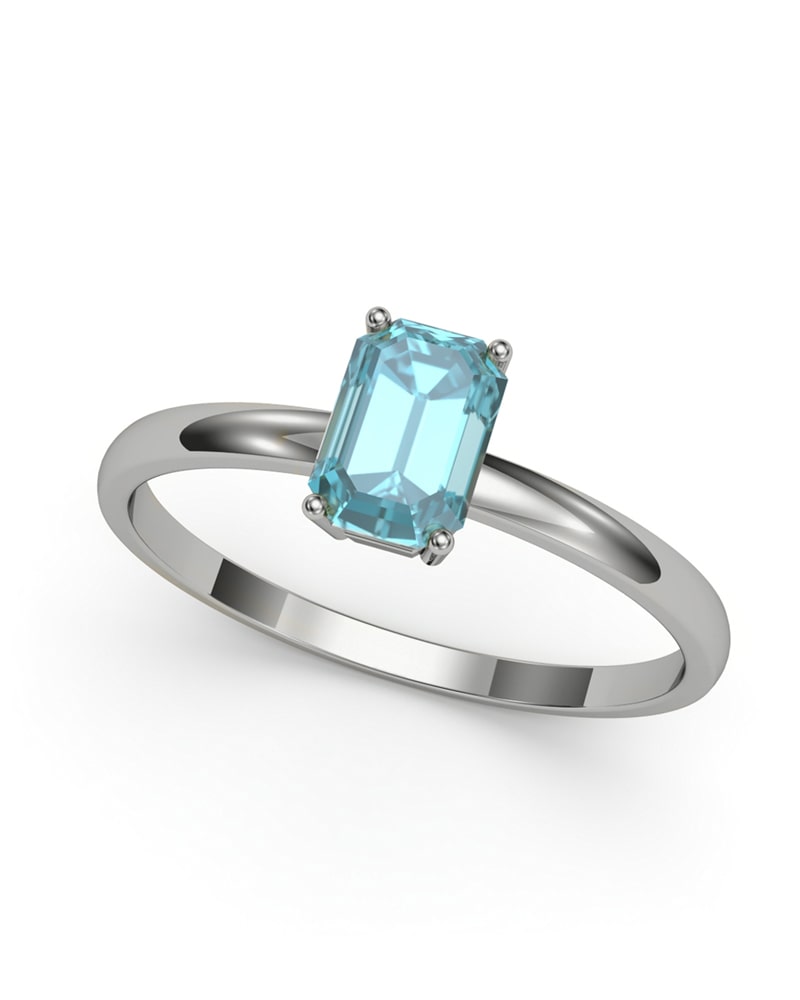 ANILLO ORO TOPACIO SKY OCTOGONAL 6X4 - CRESBER