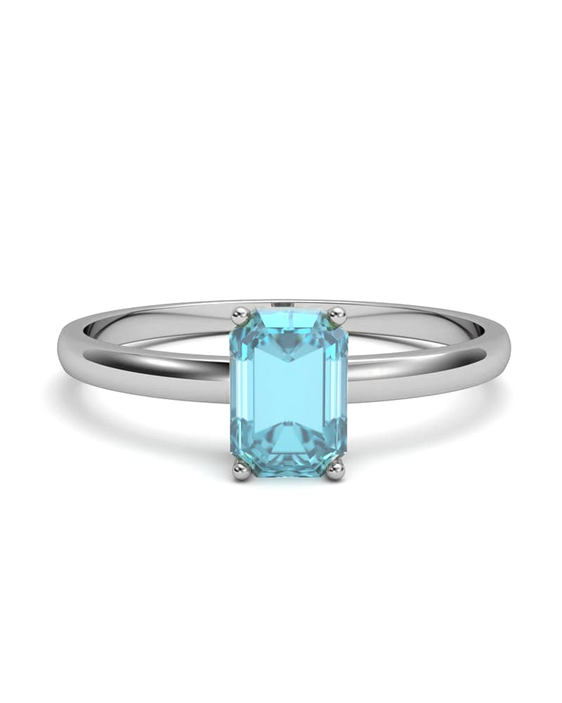 ANILLO ORO TOPACIO SKY OCTOGONAL 6X4 - CRESBER