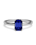 ANILLO ORO ZAFIRO OCTOGONAL 6X4 - CRESBER
