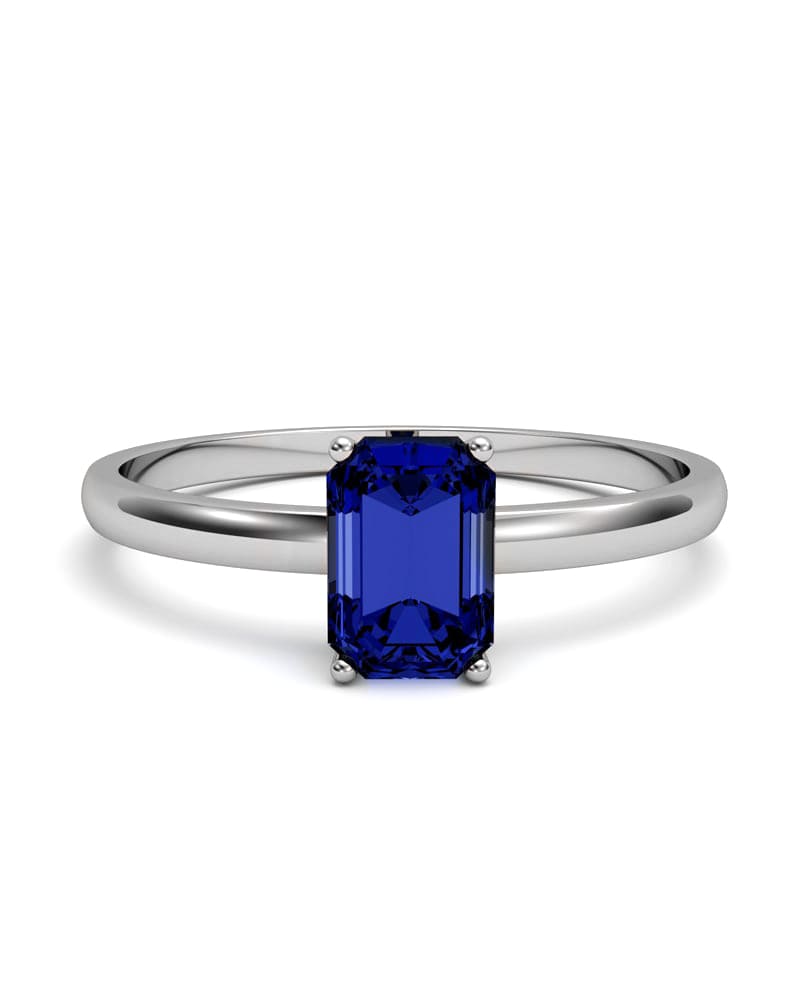 ANILLO ORO ZAFIRO OCTOGONAL 6X4 - CRESBER
