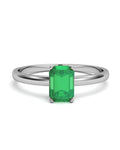ANILLO ORO ESMERALDA OCTOGONAL 6X4 - CRESBER