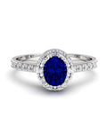 ANILLO ORO BTES 0,15 CT Y ZAFIRO 5X4 - CRESBER