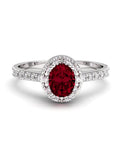 ANILLO ORO BTES 0,15 CT Y RUBI OVAL 5X4 - CRESBER