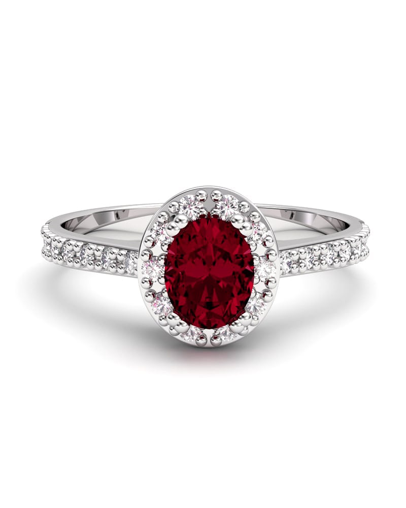 ANILLO ORO BTES 0,15 CT Y RUBI OVAL 5X4 - CRESBER