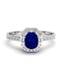 ANILLO ORO BTES 0,15 CT Y ZAFIRO 5X4 - CRESBER