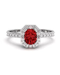 ANILLO ORO BTES 0,15 CT Y RUBI OVAL 5X4 - CRESBER