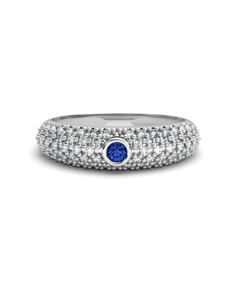 ANILLO ORO PAVE DIAMANTE 0,44 CT Y ZAFIRO - CRESBER