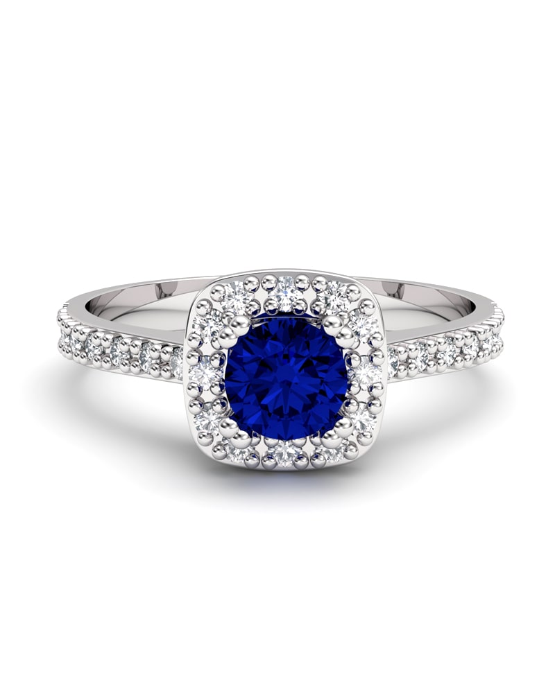 ANILLO ORO BTES 0,17 CT Y ZAFIRO - CRESBER