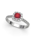 ANILLO ORO BTES 0,17 CT Y RUBI - CRESBER
