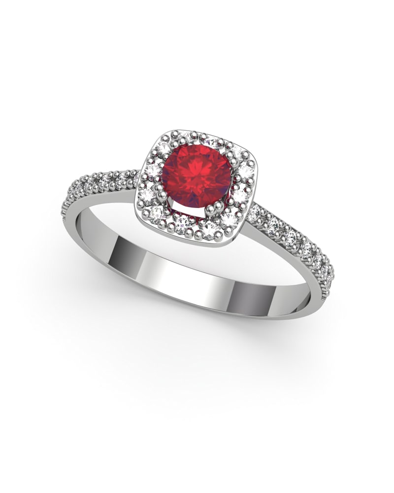 ANILLO ORO BTES 0,17 CT Y RUBI - CRESBER