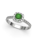 ANILLO ORO BTES 0,17 CT Y ESMERALDA - CRESBER
