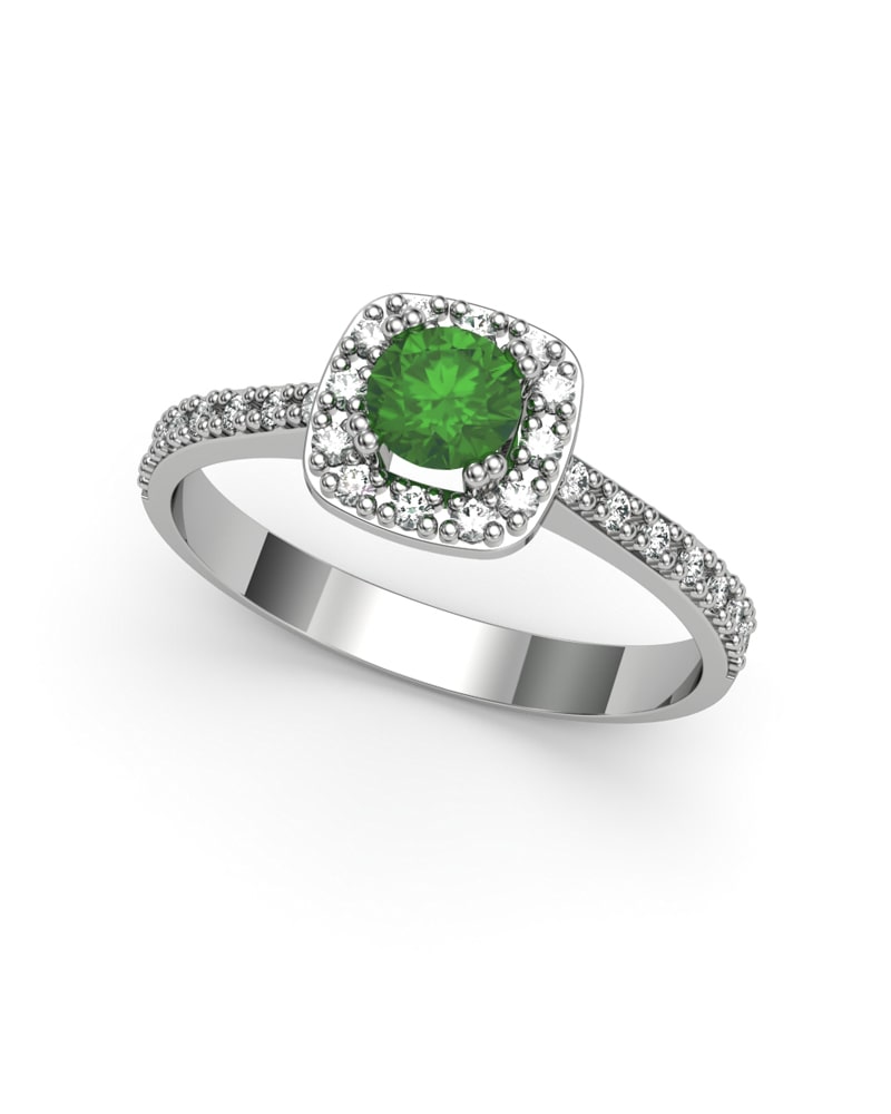 ANILLO ORO BTES 0,17 CT Y ESMERALDA - CRESBER