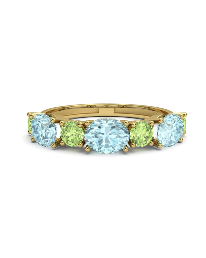 ANILLO FALLS ORO TOPACIO AZUL Y PERIDOTO - CRESBER