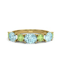 ANILLO FALLS ORO TOPACIO AZUL Y PERIDOTO - CRESBER