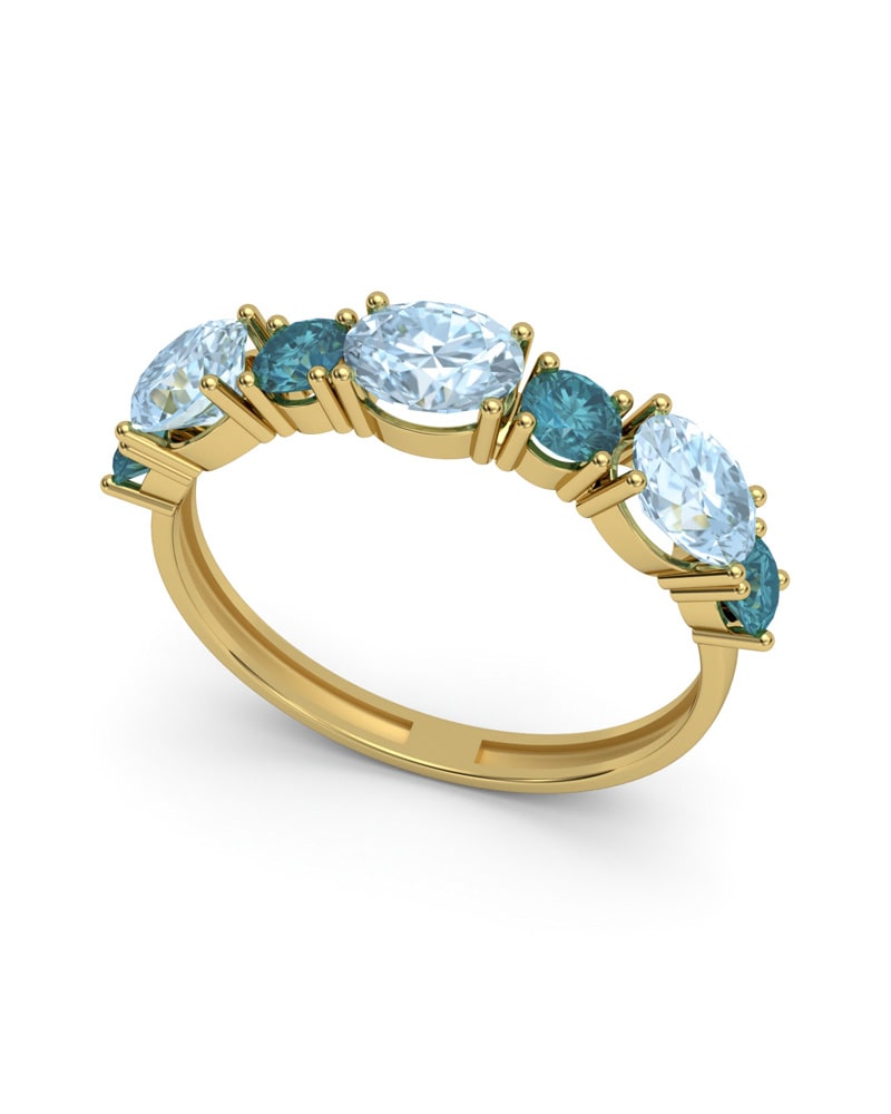 ANILLO FALLS ORO TOPACIO AZUL Y LONDON - CRESBER