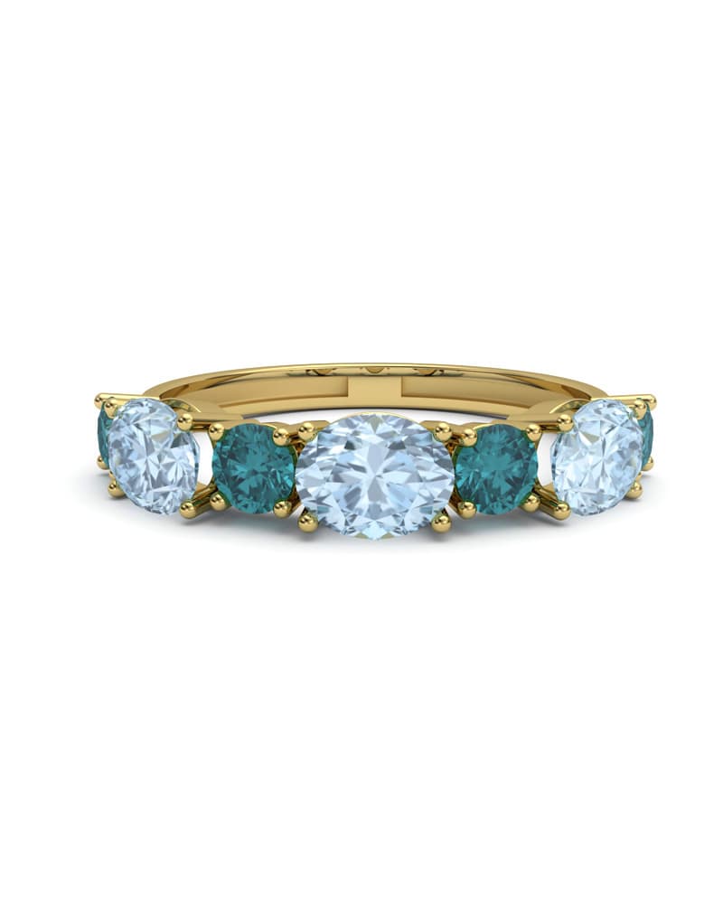 ANILLO FALLS ORO TOPACIO AZUL Y LONDON - CRESBER