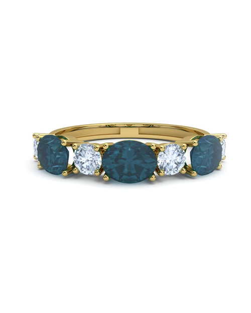ANILLO FALLS ORO LONDON Y TOPACIO AZUL - CRESBER