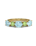 ANILLO FALLS ORO DIAMANTE 0,01 CT TOPACIO AZUL Y PERIDOT - CRESBER
