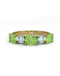 ANILLO FALLS ORO DIAMANTE 0,01 CT PERIDOTO Y TOPACIO AZU - CRESBER