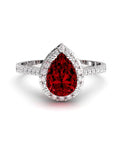 ANILLO VENDOME ORO DIAMANTES 0.21 CT RUBI PERA 7X5 - CRESBER