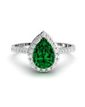 ANILLO VENDOME ORO DIAMANTES 0.21 CT ESMERALDA PERA 7X5 - CRESBER
