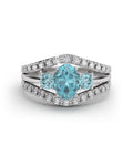 ANILLO BLUE GARDEN ORO DIAMANTES 0.33 CT Y AGUAMARINA - CRESBER