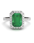 ANILLO VENDOME ORO DIAMANTES 0,23 CT Y ESMERALDA OCT 7X5 - CRESBER
