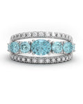 ANILLO BLUE GARDEN ORO DIAMANTES 0.17 CT Y AGUAMARINA 1,02 CT - CRESBER