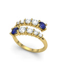 ANILLO ORO DIAMANTE 0,74 CT Y ZAFIRO - CRESBER