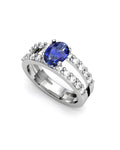 ANILLO ORO DIAMANTES 0,84 CT ZAFIRO OVAL 7X5 - CRESBER