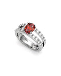 ANILLO ORO DIAMANTES 0,84 CT RUBI OVAL 7X5 - CRESBER