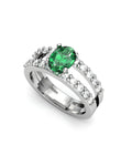 ANILLO ORO DIAMANTES 0,84 CT ESMERALDA OVAL 7X5 - CRESBER