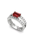 ANILLO ORO DIAMANTES 0,84 CT RUBI OCTOGONAL 7X5 - CRESBER