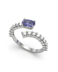 ANILLO ORO DIAMANTES 0,60 CT Y TANZANITA - CRESBER
