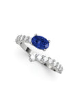 ANILLO ORO DIAMANTES 0,60 CT Y ZAFIRO 0,52 CT - CRESBER