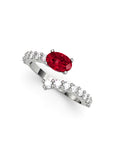 ANILLO ORO DIAMANTES 0,60 CT Y RUBI 0,52 CT - CRESBER