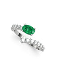 ANILLO ORO DIAMANTES 0,60 CT Y ESMERALDA 0,40 CT - CRESBER