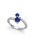 ANILLO ORO DIAMANTES 0,60 CT Y ZAFIRO 0,97 CT - CRESBER