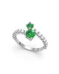 ANILLO ORO DIAMANTES 0,60 CT Y ESMERALDA 0,67 CT - CRESBER