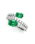 ANILLO ORO DIAMANTES 1,14 CT Y ESMERALDA 1,60 CT - CRESBER