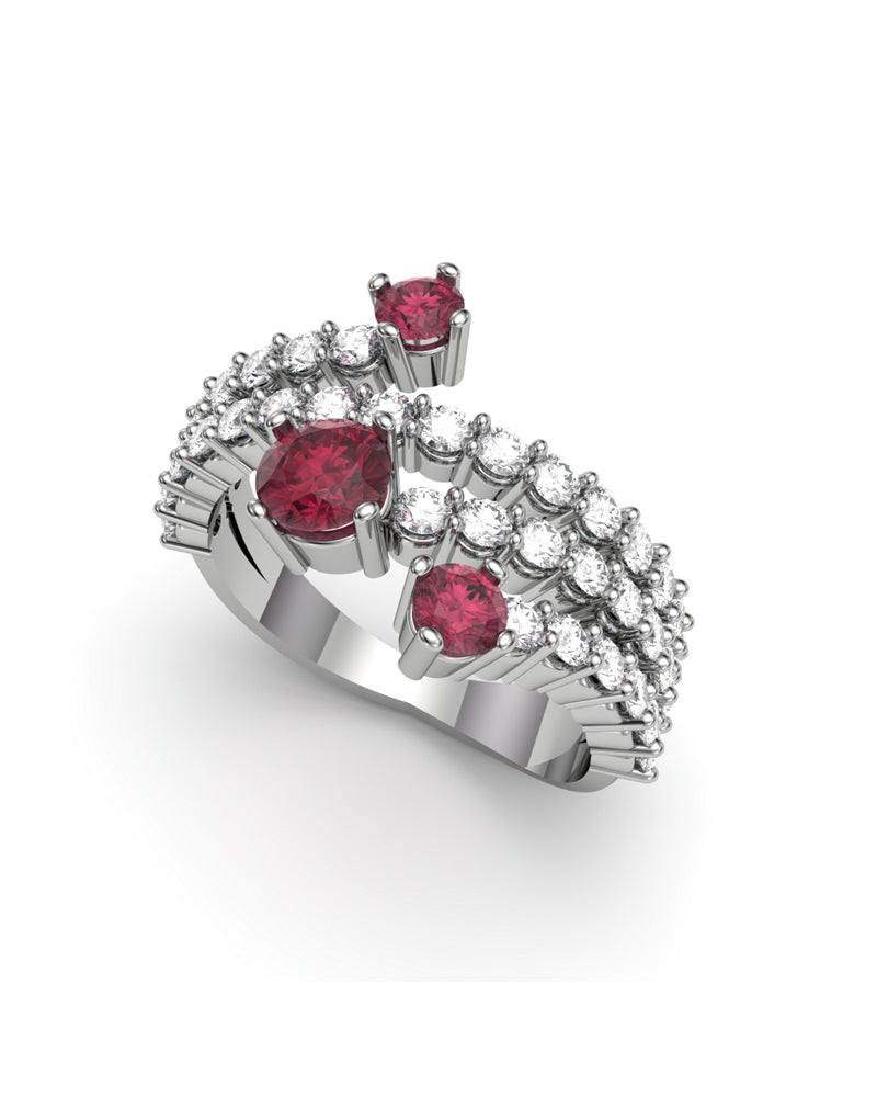 ANILLO ORO DIAMANTES 1,40 CT Y RUBI 1,19 CT - CRESBER